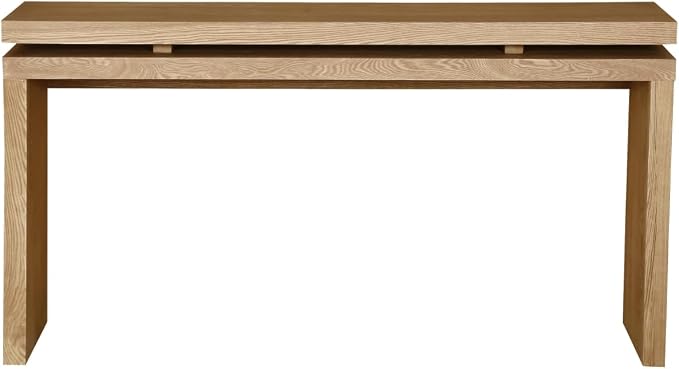 SOFTSEA 60" Console Table, Retro Narrow Sofa Table with Double Board Suspension Design for Living Room, Antique Brown