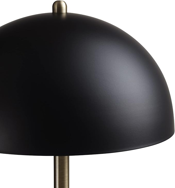GLOBE Electric 52938 Luna 15" Desk Lamp, Matte Black, Matte Brass Accents, in-Line On/Off Rocker Switch (Pack of 2)