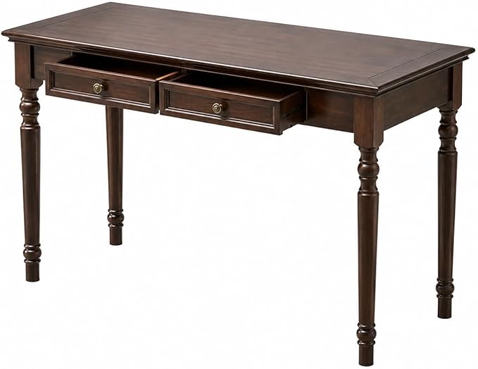 Solid Wood Desk with Drawers, Walnut Writing Desks, Small Computer Desk for Small Spaces, Gaming Study Home Office Desks for Work, Student PC Desk for Bedroom, Escritorios para Cuartos