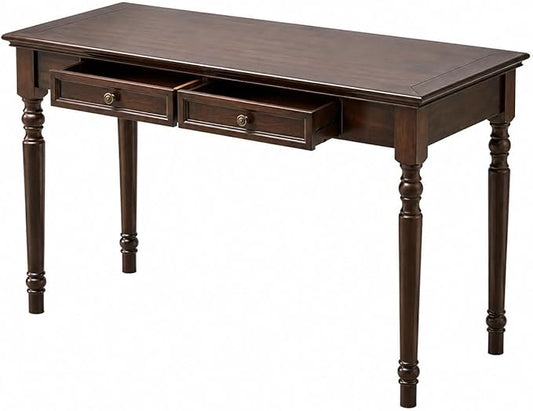 Solid Wood Desk with Drawers, Walnut Writing Desks, Small Computer Desk for Small Spaces, Gaming Study Home Office Desks for Work, Student PC Desk for Bedroom, Escritorios para Cuartos
