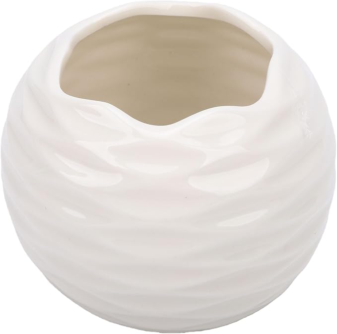 AMONIDA Ceramic Scented Candle Holder, Handcrafted Nordic Lightweight Decorative Centerpiece, Candle Tea Light Holder with Versatile Minimalist Design, Ideal for Living Room Table (White)