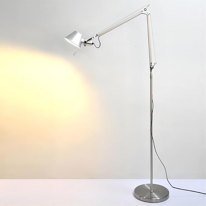 LIGHTLAND Modern Minimalist Mid-Century Wind Floor lamp Living Room Bedroom Study Desk Double Rocker arms Adjustable Fishing Light Reading Light - Small