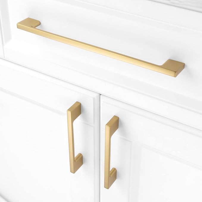 KOOFIZO 1 Pack 8-4/5 Inch Brushed Gold Kitchen Cabinet Pulls Gold Cabinet Handles Gold Cabinet Hardware for Kitchen Cabinets Drawer P01 Dresser Cupboard Bedroom Bathroom