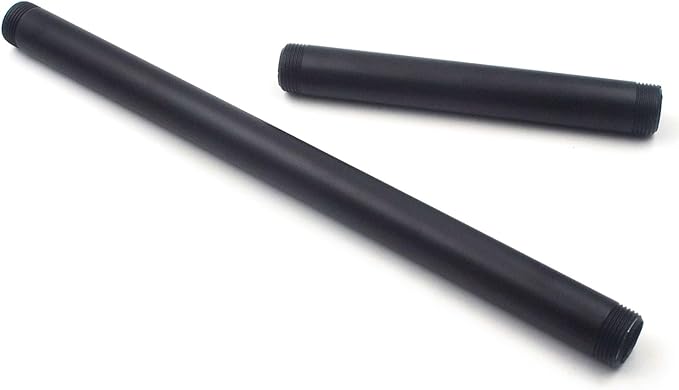 16In Height x 16In Width x 43In Length Industrial Pipe Table Leg Set, Iron Base Legs for Coffee Tables, Desks, NightstandVintage, Dark Grey Black Rough Pipes