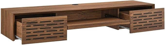 Modway EEI-5744-WAL Merit 60" Wall Mount Wood Office Desk, Walnut