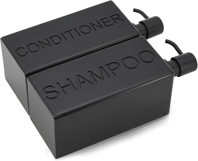 Rectangular Resin Dispenser Premium Bathroom Shampoo Conditioner Body Wash Bottle Modern Refillable Pump Design