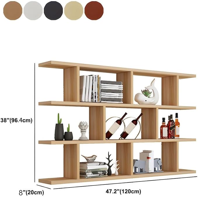 Wall Mounted Floating Shelves Modern Bookcase Storage Shelf Open Hanging Wall Shelves Bookshelf for Home Deco LivingRoom Bedroom Study Office -White 47.2" L x 8" W x 38" H