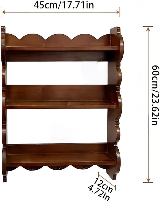 3 Tier Wood Wall Shelf, Vintage Floating Shelves, Hanging Storage Cabinet, Hanging Display Shelf for Living Room and Bedroom