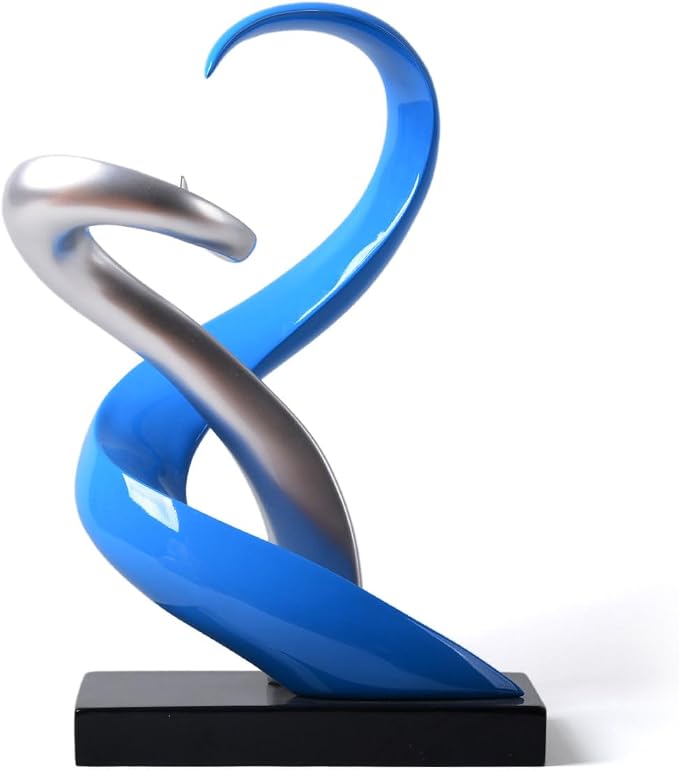 HAUCOZE Modern Sculpture Decor Abstract Flame Figurine Home Art Table Centerpiece Gift for Bedroom Living Room Polyresin 17.7 Inch