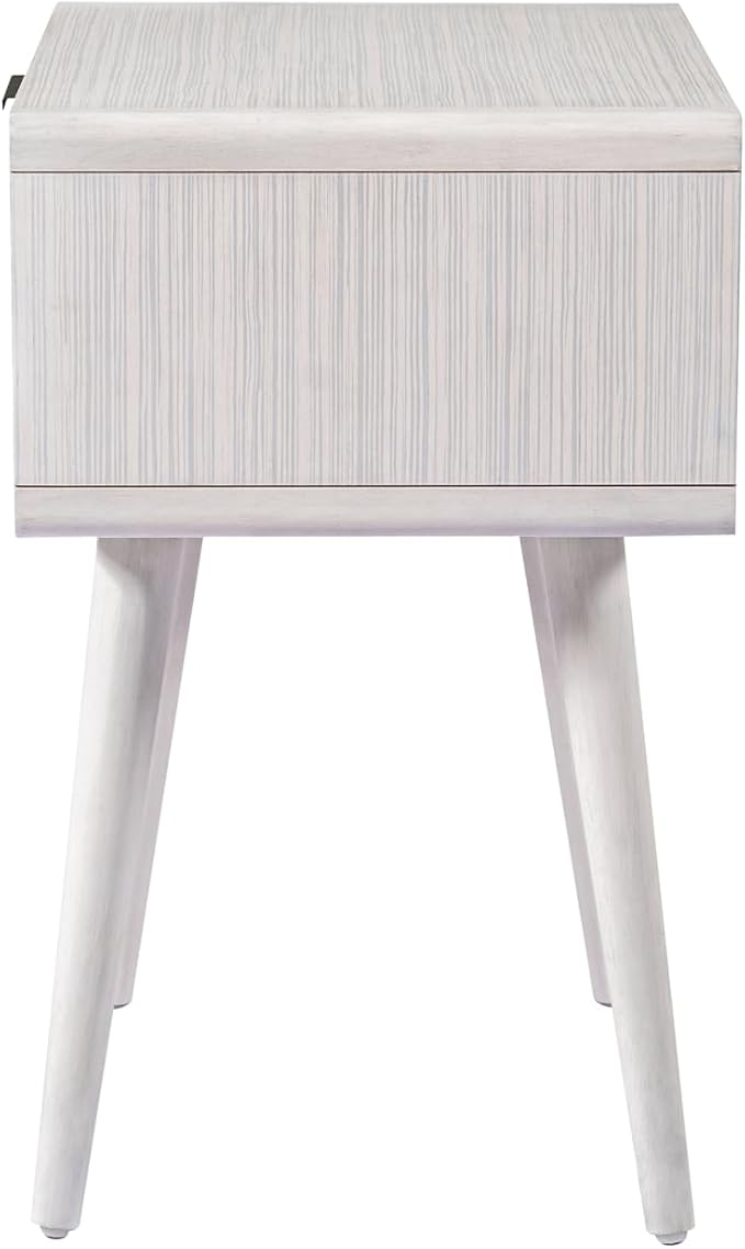 Boraam Cambria End Table - Zebrano Whitewash/Natural Cane