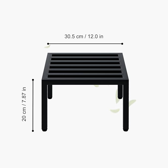 Zhongma 2 Pack 12" Sturdy Potted Plant Stand Flower Pot Holder Heavy Duty Construction, No Installation Square Low Plant Stand 12 x 12 x 7.87 inch for Home Indoor and Outdoor, Sturdy plant riser and saucer