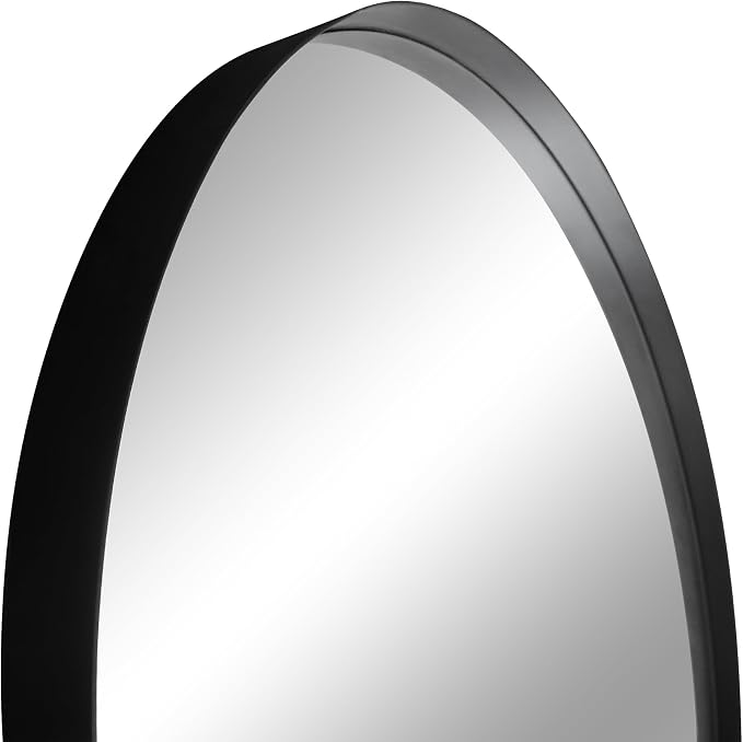 Design House 36-Inch Violette Wall Mirror – Round Mirror with Black Iron Metal Frame – Midcentury Modern Design for Entryway, Vanity, Living Room, Bathroom, 589887