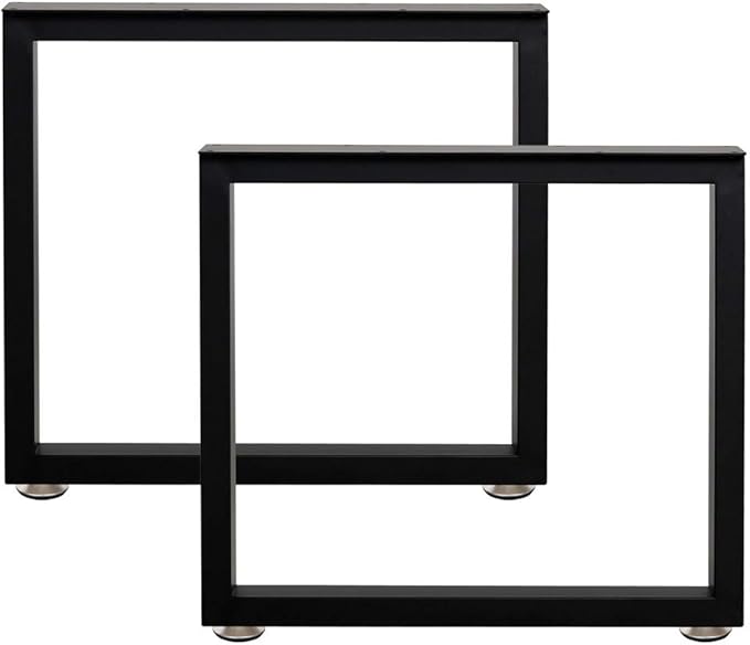 Metal Coffee Table Leg 16” Height Industrial Rectangle Legs, Metal Bench Legs for Table Mid-Century Modern Design, Set of 2