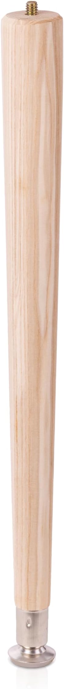 Waddell Round Taper Leg (1 Count, 16" H) | Self Leveling Quick Mount Wooden Legs with 5/16" #18 Hanger Bolt | Decorative Unfinished Furniture Legs for DIY Home Improvement | Mid Century Modern Decor