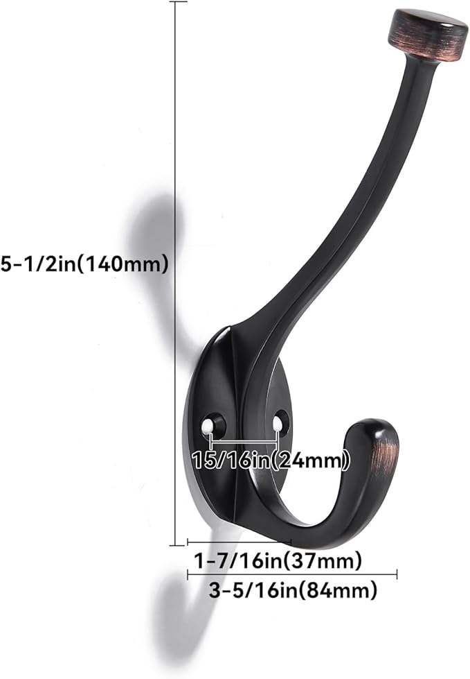 khtumeware The 3 Pack Heavy-Duty zinc Alloy Oil Rubbed Bronze Coat Hook is Suitable for bathrooms, Behind Doors, bedrooms, corridors, and is a Towel Robe Hooks for Both Household and Commercial use