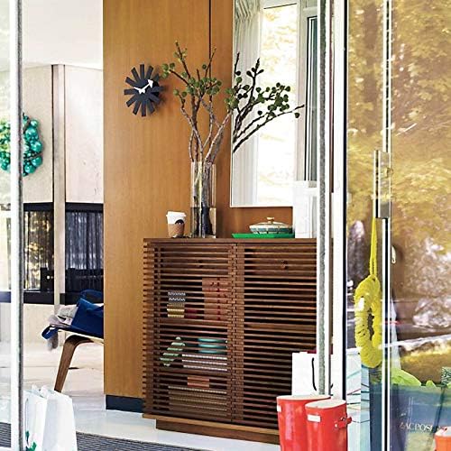 SHISEDECO Modern Non Ticking Mid Century Retro Design Decorative Silent Wall Quartz Clocks 10 Inch for Home, Living Room, Office and Bedroom etc.(Asterisk Clock Black)