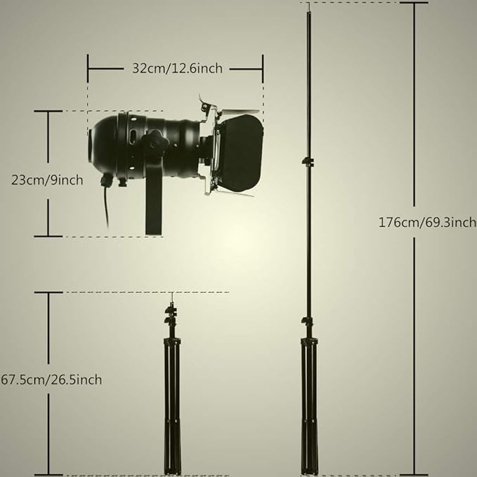 Vintage Industrial Black Retro Tripod Adjustable Floor lamp Parking Light, 5 Meter Cable with Foot Switch Parking Light Tripod gooseneck for Living Room Bedroom Office bar Lighting (Pack of 2)