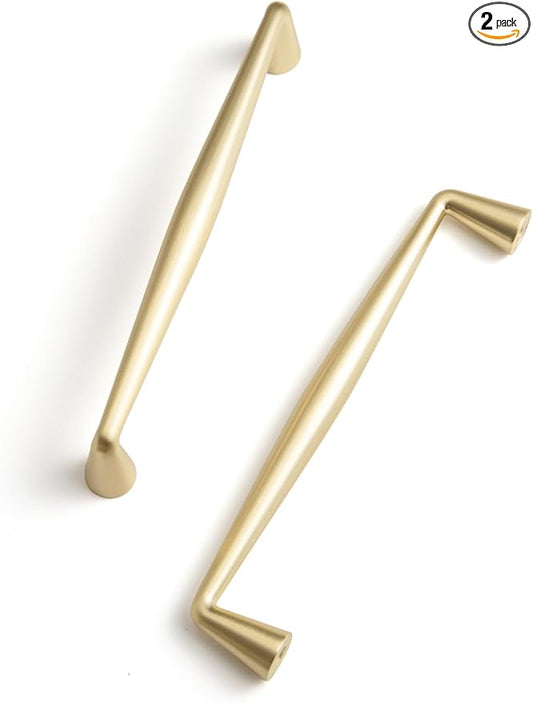 Brushed Gold Zinc Alloy Cabinet pulls - 7.56" (192mm)Hole Center Classic Vintage Drawer Handles ,Kitchen Cupboard Bathroom Dresser Cabinet Hardware (2, Brushed Gold, 7.56" (192mm)Hole Centers)