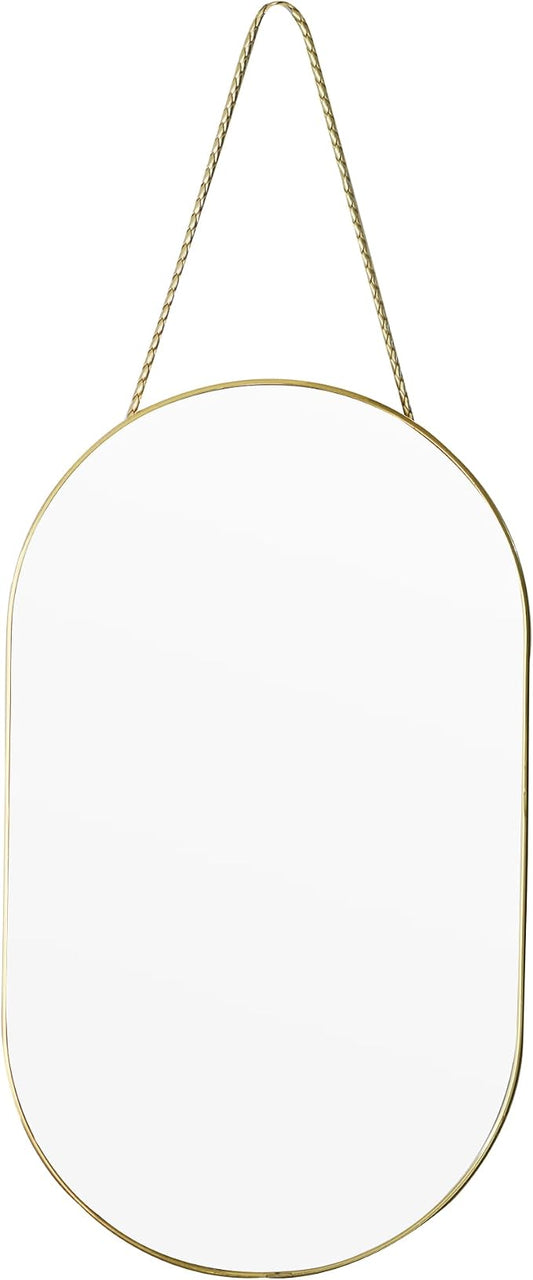 Gold Oval Mirror, Vanity Mirror with PVC Plastic Frame, Wall Mount Mirrors Decor 9.2x15.9 inch