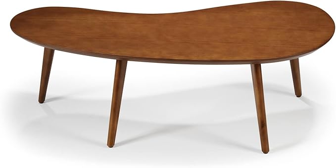 Mid Century Modern Abstract Shaped Coffee Table/Solid Wood/Castanho Finish