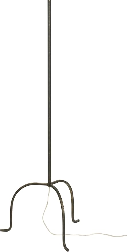 Nourison 66" Black Wrought Iron Heritage Metal Slim Tripod Standing Floor Lamp for Modern, Industrial, Minimalist Living Room, Bedroom, Dining Room, Reading