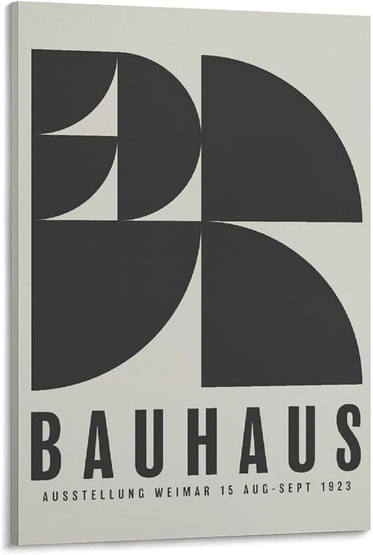 Bauhaus Poster, Exhibition Wall Art,Mid-century Modern,Abstract Retro Art,Vector Wall Art Canvas Wall Art Print Poster For Home School Office Decor Frame-style 20x30inch(50x75cm)