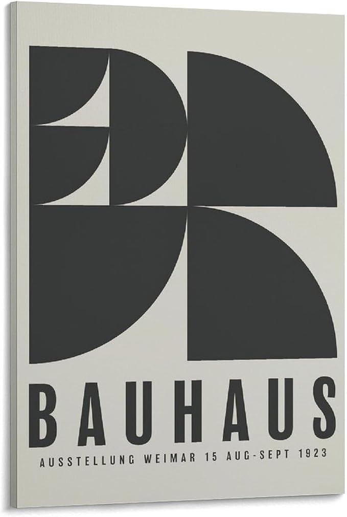 Bauhaus Poster, Exhibition Wall Art,Mid-century Modern,Abstract Retro Art,Vector Wall Art Canvas Wall Art Print Poster For Home School Office Decor Frame-style 12x18inch(30x45cm)