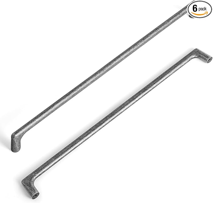 Goo-Ki Weathered Nickel Cabinet Pullls with 12.6 ''（320mm Hole Centers- Retro Style Zinc Alloy Cabinet HandlesFor Dresser,Wardrobe,Cupboard-6 Pack