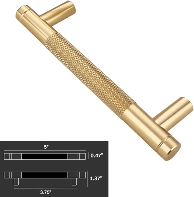 12 Pack 3 3/4 Inch 96 mm Gold Barrel Cabinet Pulls Cupboard Aluminum Handles Drawer Pull Cabinet Handles