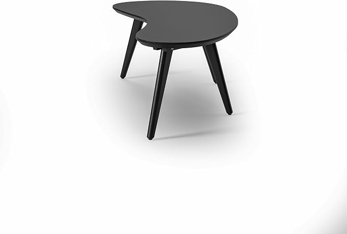 Camaflexi Mid Century Modern Abstract Shaped Coffee Table/Wood/Black Finish