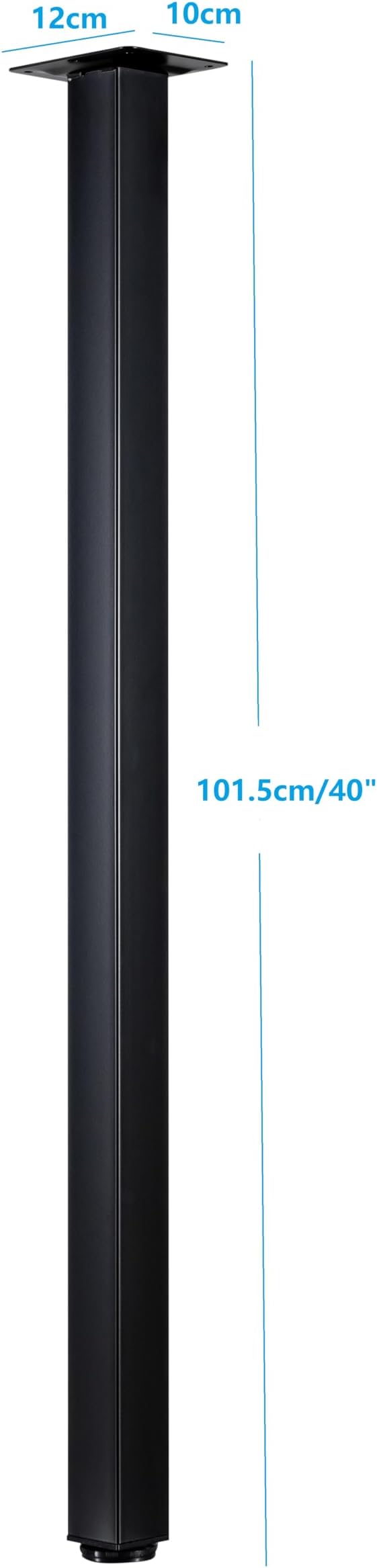 WUHUANGKAKA 40" Square Office Table Furniture Leg,Adjustable Metal Furniture Legs,DIY Workbench,Casual Dining Table Coffee Table Legs ect, with Floor Protectors(Set of 4)