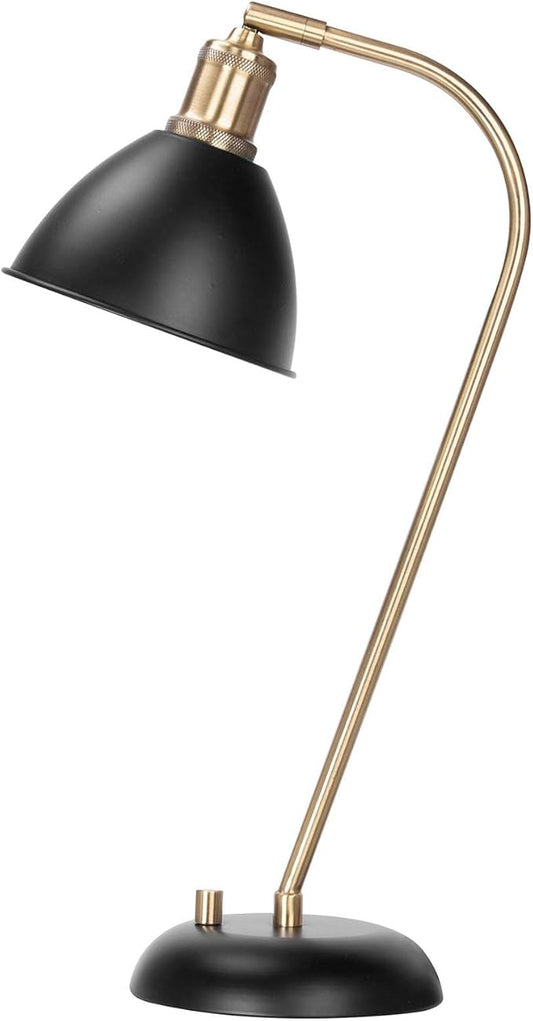 HarvestLand Halo Desk Lamp Black and Brass – Adjustable Table Lamp with Solid Metal Base, Industrial Desk Lamps for Home Office, Reading Lamp for Bedroom, Bedside, Office Desk