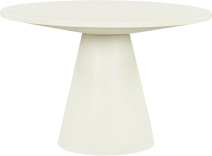 JUSTONE 46.5'' Retro Round Dining Table Minimalist Elegant Table for Living Room, Dining Room (White)