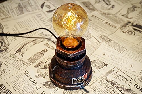Loft Style Lamp, Corporal Bronze Steampunk Industrial Vintage Style, Water Pipe Table Desk Light with Dimmer, Aged Rustic Metal (Bronze) Replace The Bulb with dimmable Bulbs only
