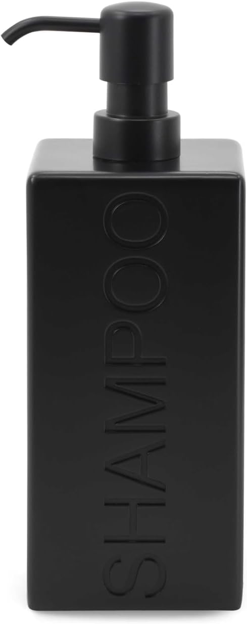 Rectangular Resin Dispenser Premium Bathroom Shampoo Conditioner Body Wash Bottle Modern Refillable Pump Design