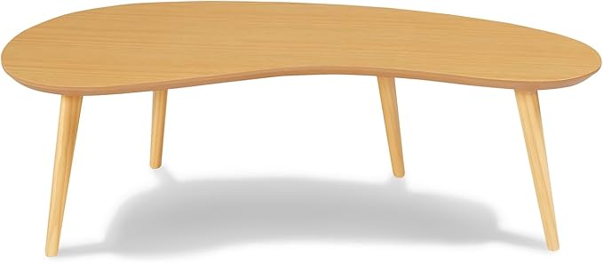 Mid Century Modern Abstract Shaped Coffee Table/Solid Wood/Oak Finish