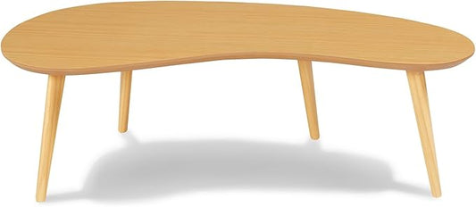 Mid Century Modern Abstract Shaped Coffee Table/Solid Wood/Oak Finish