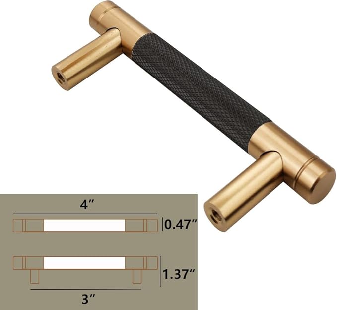 12 Pack 3 Inch 76 mm Bronze and Black Barrel Cabinet Pulls Cupboard Aluminum Handles Drawer Pull Cabinet Handles