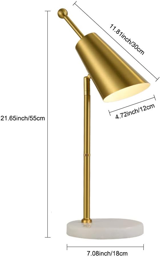 Hsyile Lighting KU300234 Simple Modern Design Creative Bedroom & Living Room Table Lamp, Brass Finish