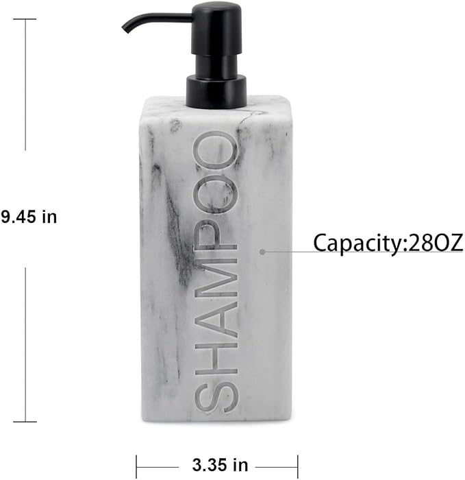 Rectangular Resin Dispenser Premium Bathroom Shampoo Conditioner Body Wash Bottle Modern Refillable Pump Design