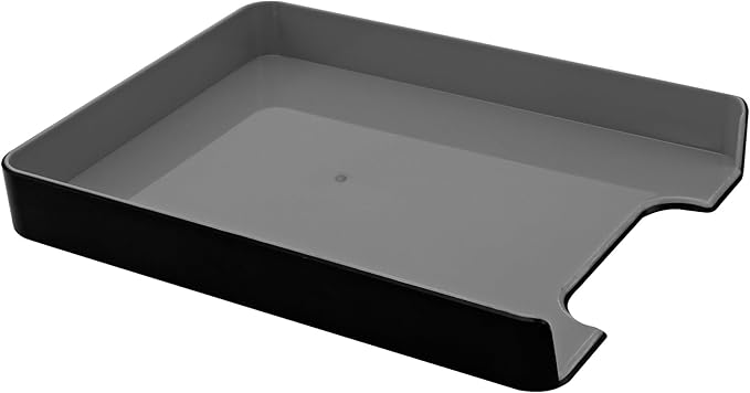 Advantus Fusion Letter Tray, 12 13/16"H x 1 3/4"W x 10 1/8"D, Black/Gray