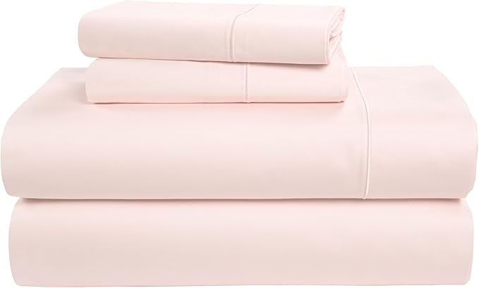 LANE LINEN 100% Egyptian Cotton Bed Sheets sábanas Queen, Soft & Comfy Luxury Hotel Like Thick Bedding Sheets & Pillowcase Set, Machine Wash Cooling 15'' Queen Deep Pocket Sheet Set - Petal Pink