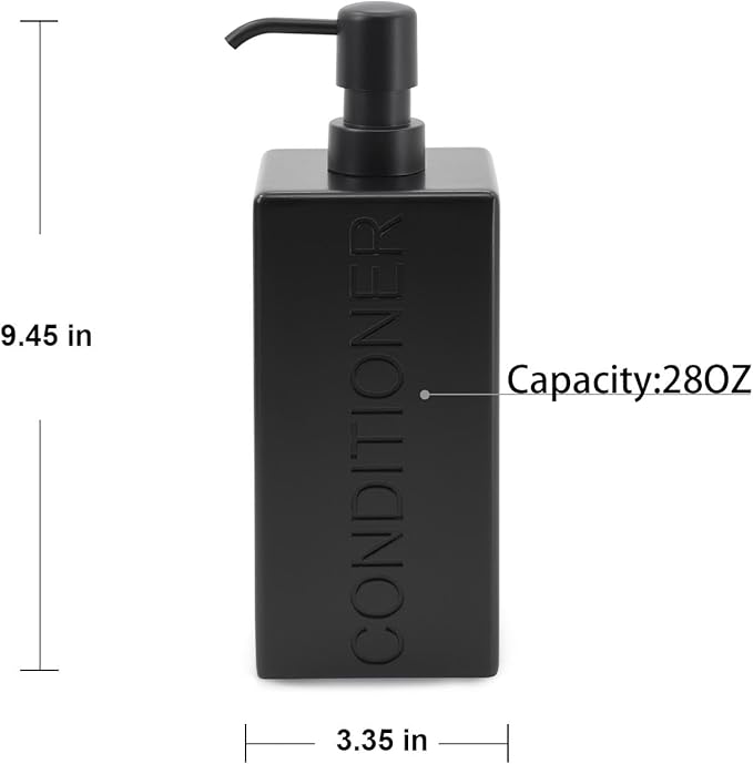 Rectangular Resin Dispenser Premium Bathroom Shampoo Conditioner Body Wash Bottle Modern Refillable Pump Design