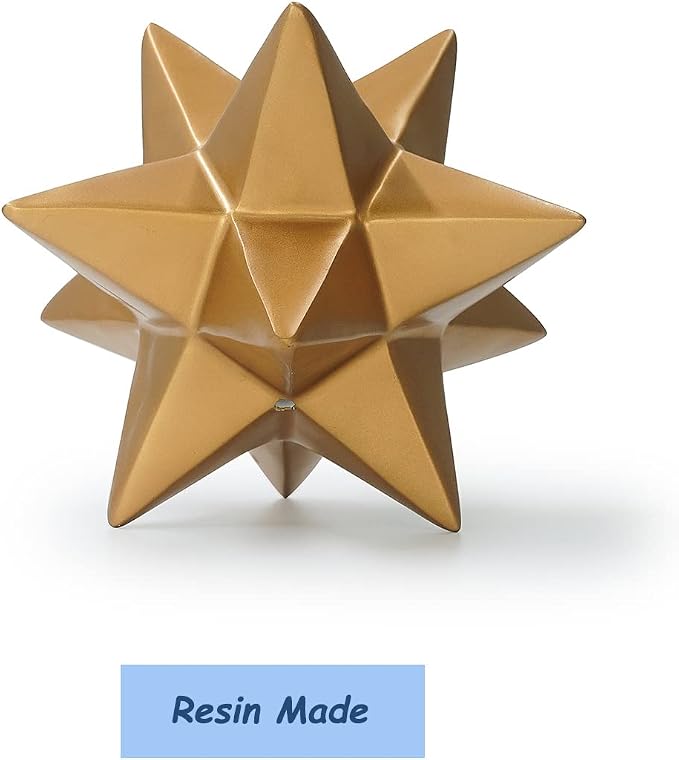 DreamsEden Golden Star Sculpture, Resin Decorative Ornaments Modern Home Decor Accent