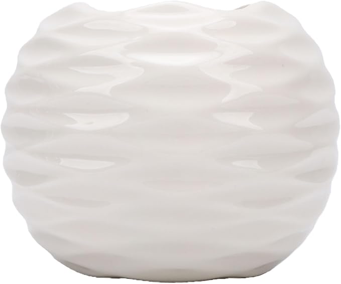 AMONIDA Ceramic Scented Candle Holder, Handcrafted Nordic Lightweight Decorative Centerpiece, Candle Tea Light Holder with Versatile Minimalist Design, Ideal for Living Room Table (White)