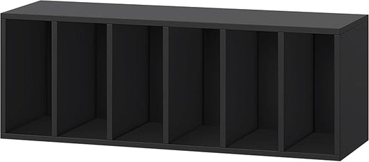 IOTXY DIY Modular Cube Bookcase - CubeXY Customizable Stackable Expandable Basic Shelving Units, 6-Cube Wooden Open Bookshelf with Removable Shelves for Books Organizer, Black