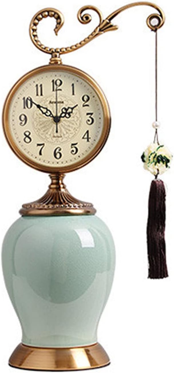 Desk Clock Clock Table Clock Living Room Decoration Retro Home Desktop Clock Fashion Table Clock Suitable Home Bedroom Decor (Color : B)