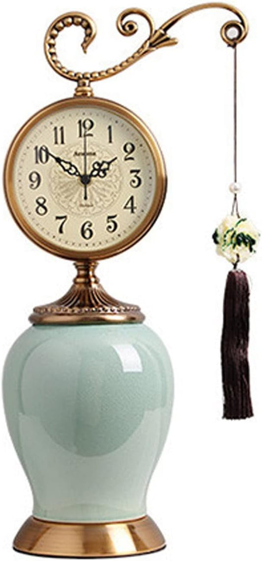 Desk Clock Clock Table Clock Living Room Decoration Retro Home Desktop Clock Fashion Table Clock Suitable Home Bedroom Decor (Color : B)