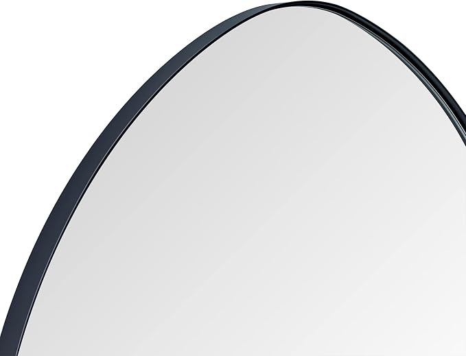 40 x 30 Matt Black Asymmetrical Mirror Irregular Black Mirror Accent Metal Framed Mirror for Bathroom Vanity, Entryway or Living Room…