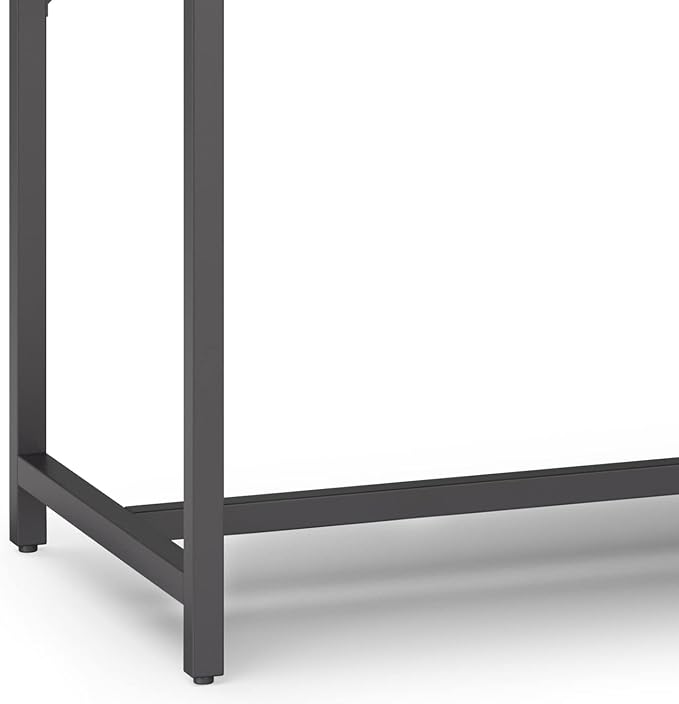 SIMPLIHOME Banting Desk - 72 Inch Wide Solid Wood and Metal Writing Desk in Medium Saddle Brown, Modern Industrial Home Office Computer Table for Study with 2 Drawers and Flip-Down Keyboard Tray